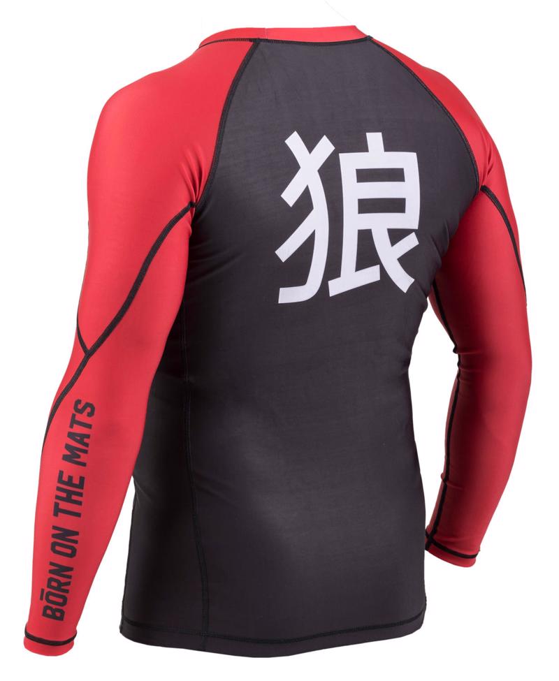 Okami Born Red Rashguard-black